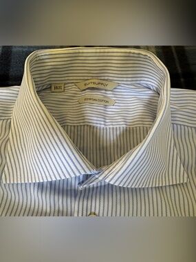 Suitsupply Multicolor Stripes Light Blue White Men’s Dress Shirt Size 17.5